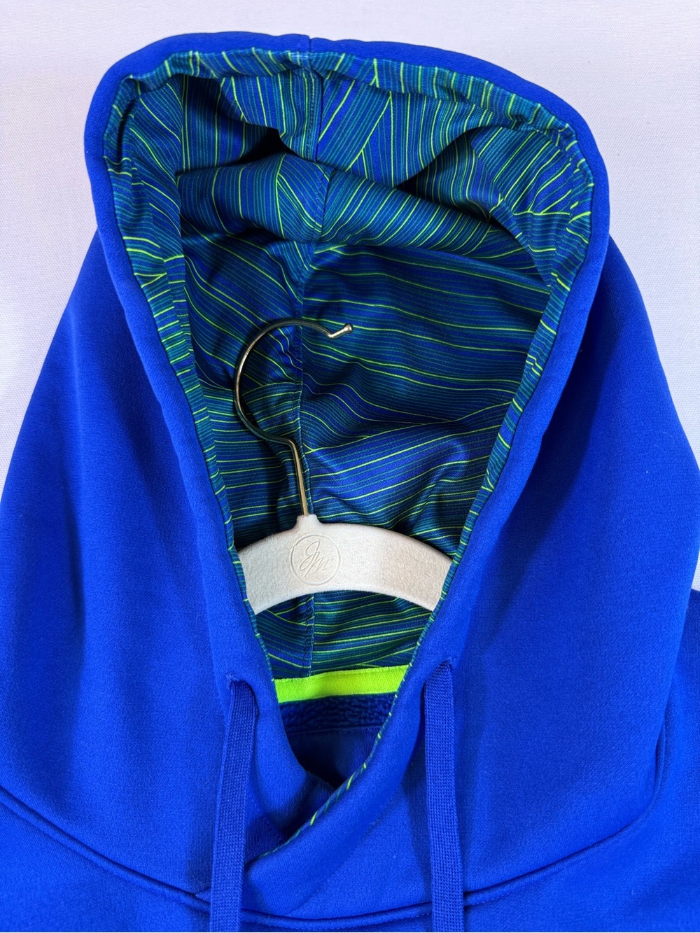 Under Armour Blue Hoodie with Neon Green Logo - Picture 14 of 14